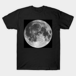 Full moon isolated on black night sky background T-Shirt